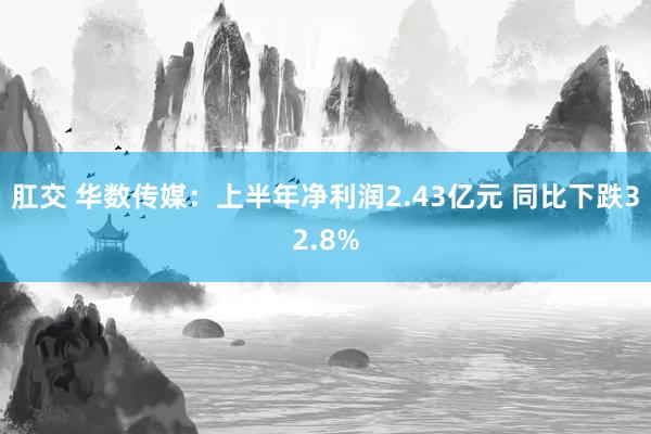 肛交 华数传媒：上半年净利润2.43亿元 同比下跌32.8%