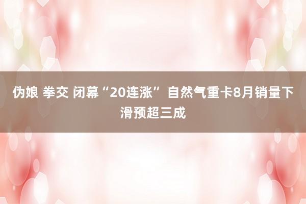 伪娘 拳交 闭幕“20连涨” 自然气重卡8月销量下滑预超三成