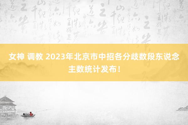 女神 调教 2023年北京市中招各分歧数段东说念主数统计发布！