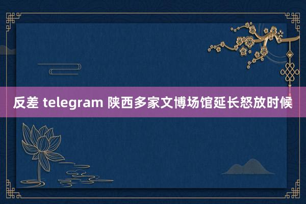 反差 telegram 陕西多家文博场馆延长怒放时候