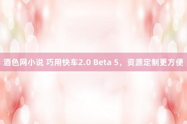 酒色网小说 巧用快车2.0 Beta 5，资源定制更方便